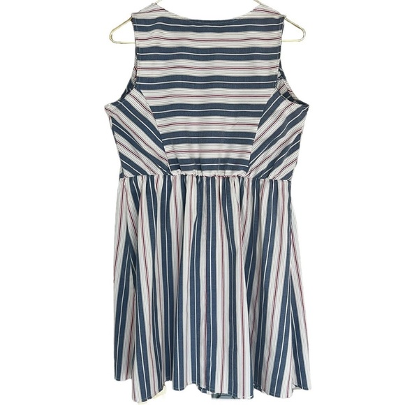 Xhilaration Boho Striped Lace Front Sleeveless Cinch Waist Dress - Picture 3 of 9